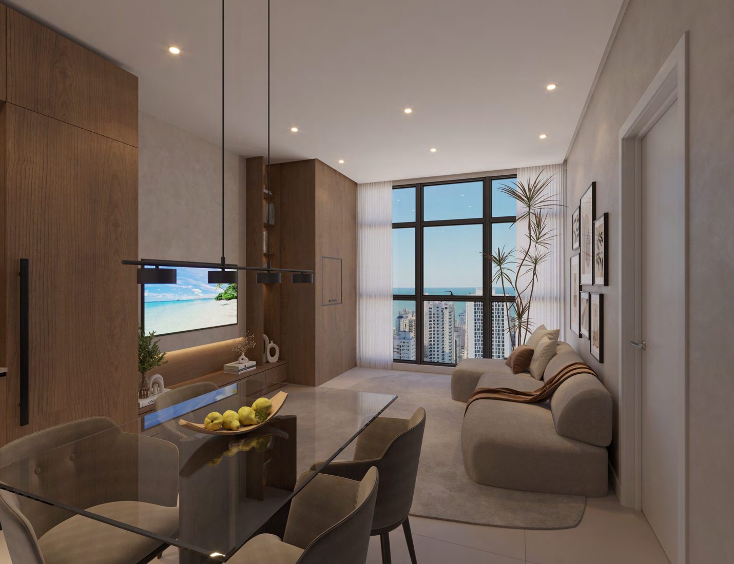 Living de apartamento do 14 Bis Home Club