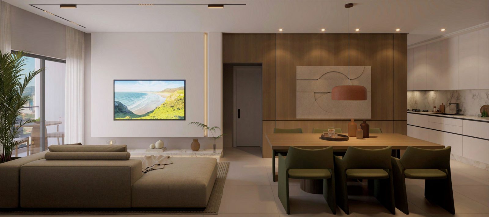 Living integrado do 14 Bis Home Club
