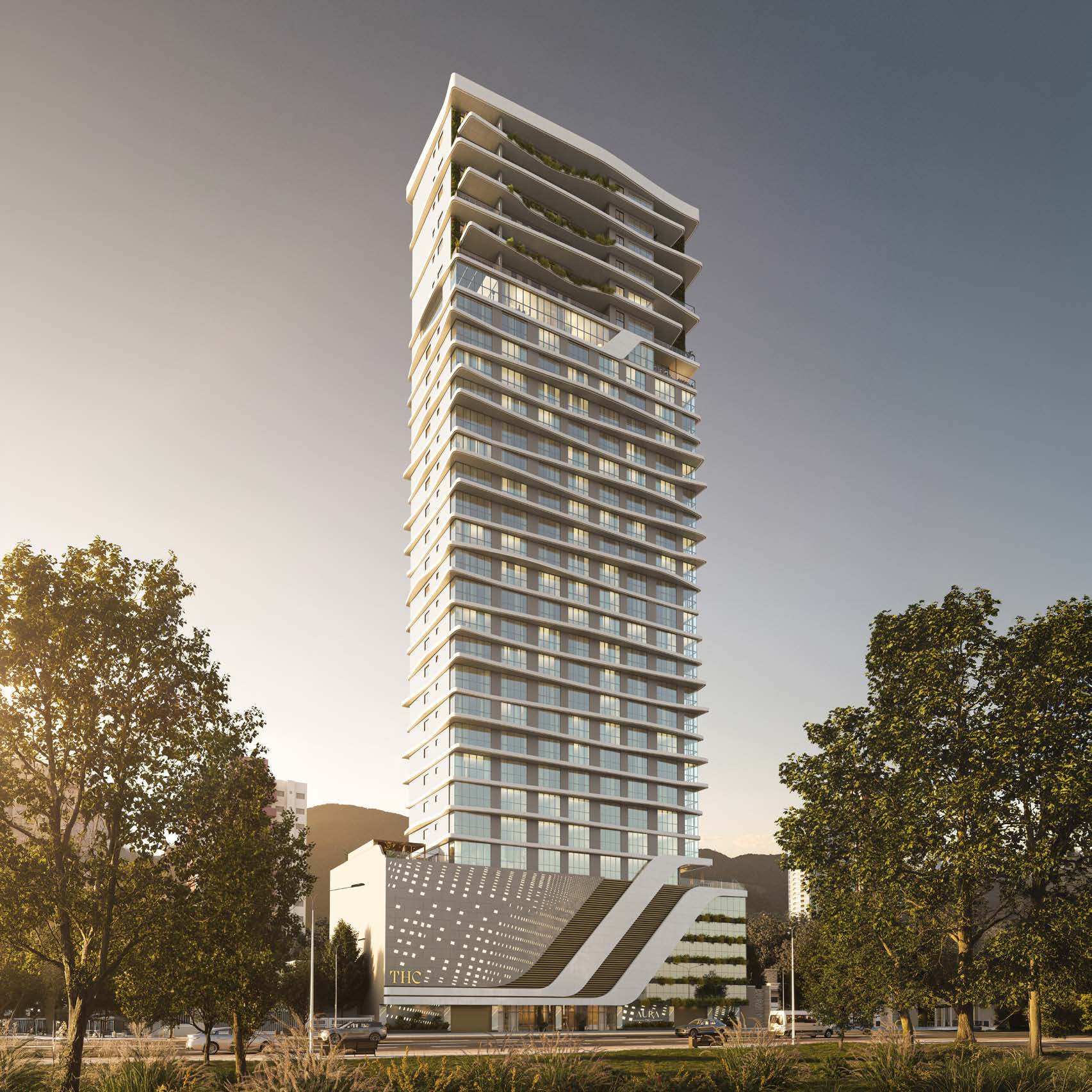 Fachada do Aura Residence em Porto Belo