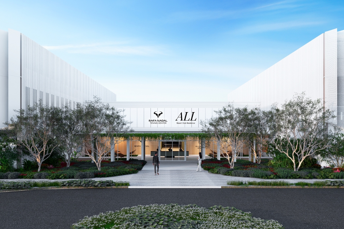 Entrada ilustrativa do Rafa Nadal Tennis Center no ALL Resort Club Residence, em Porto Belo