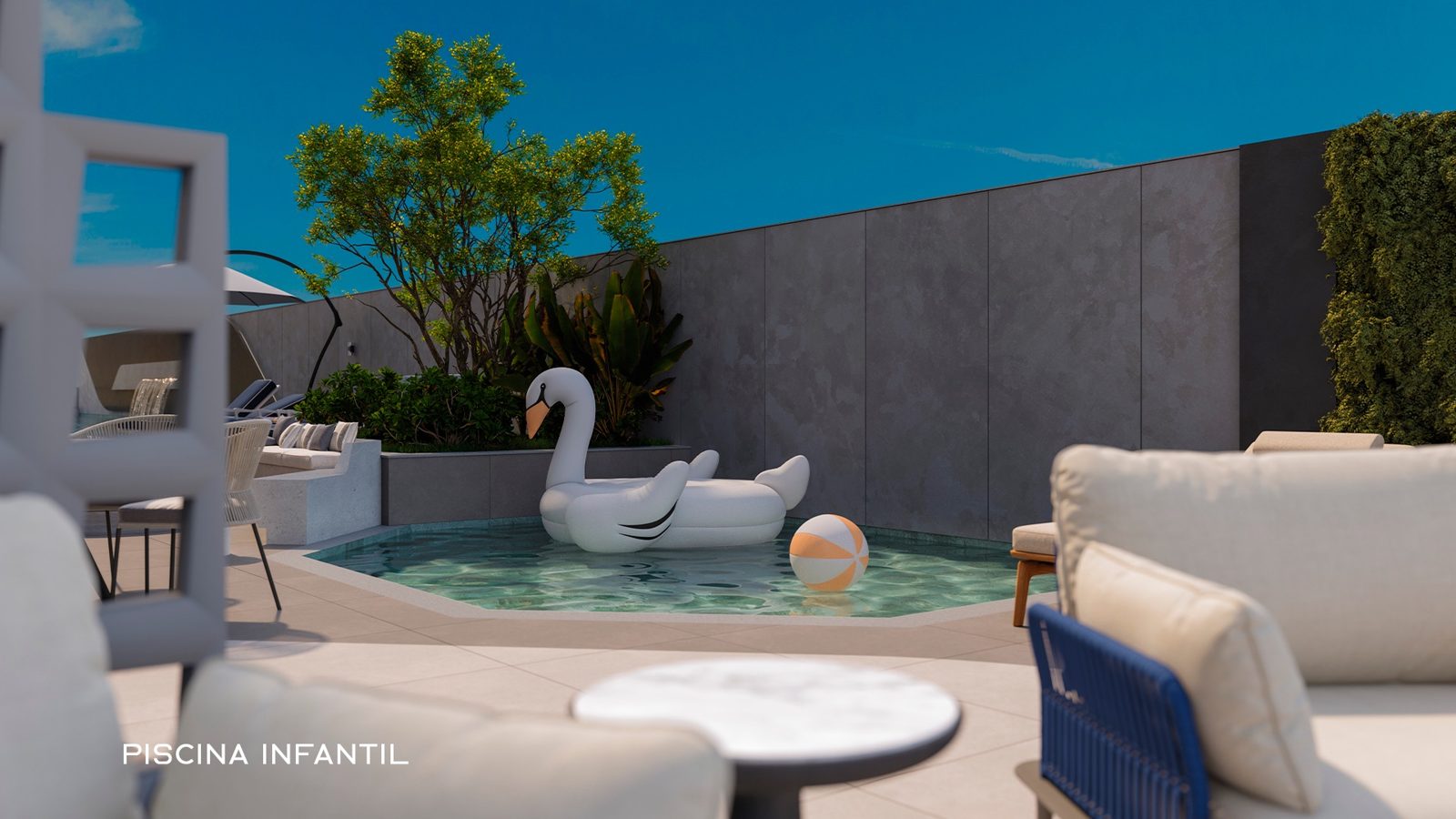 Piscina infantil no Falcon Sky Tower