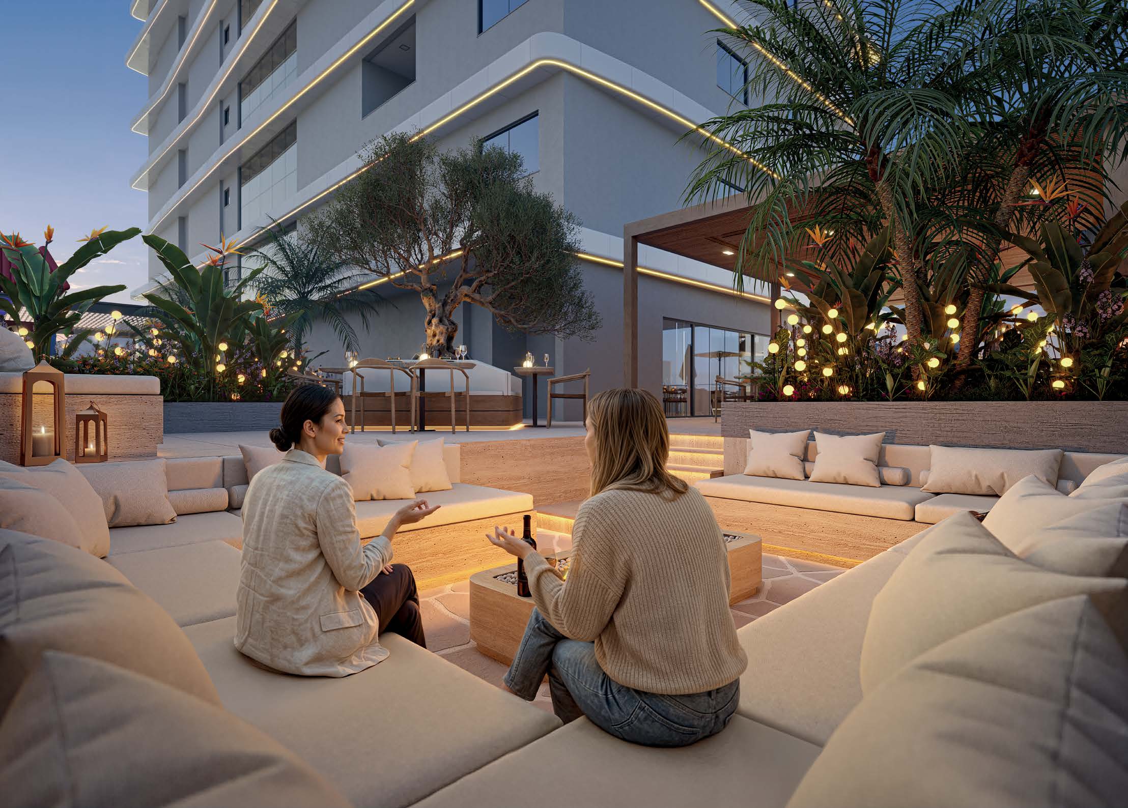 Fireplace ao ar livre do Aura Residence