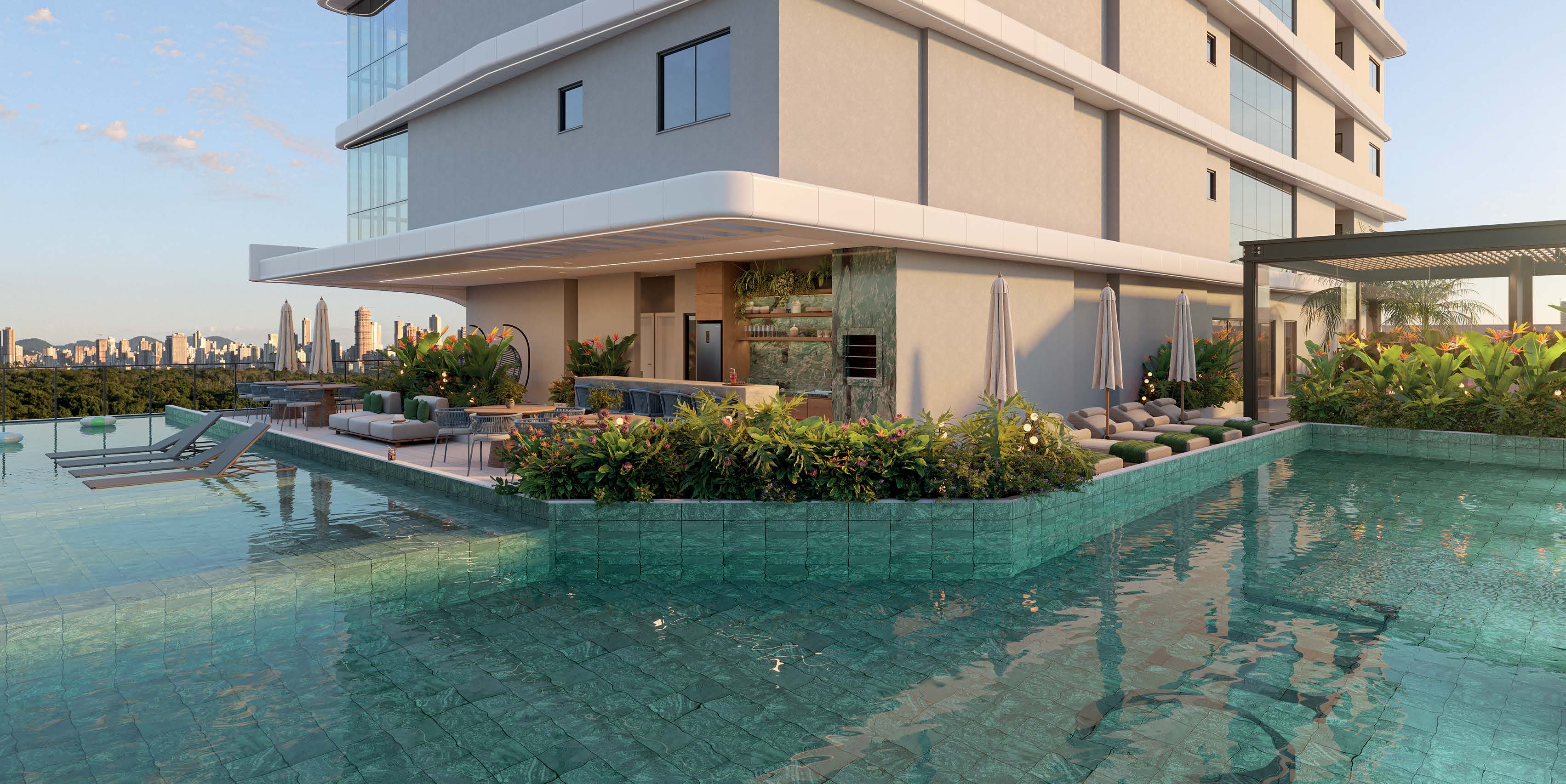 Piscina adulto do Aura Residence