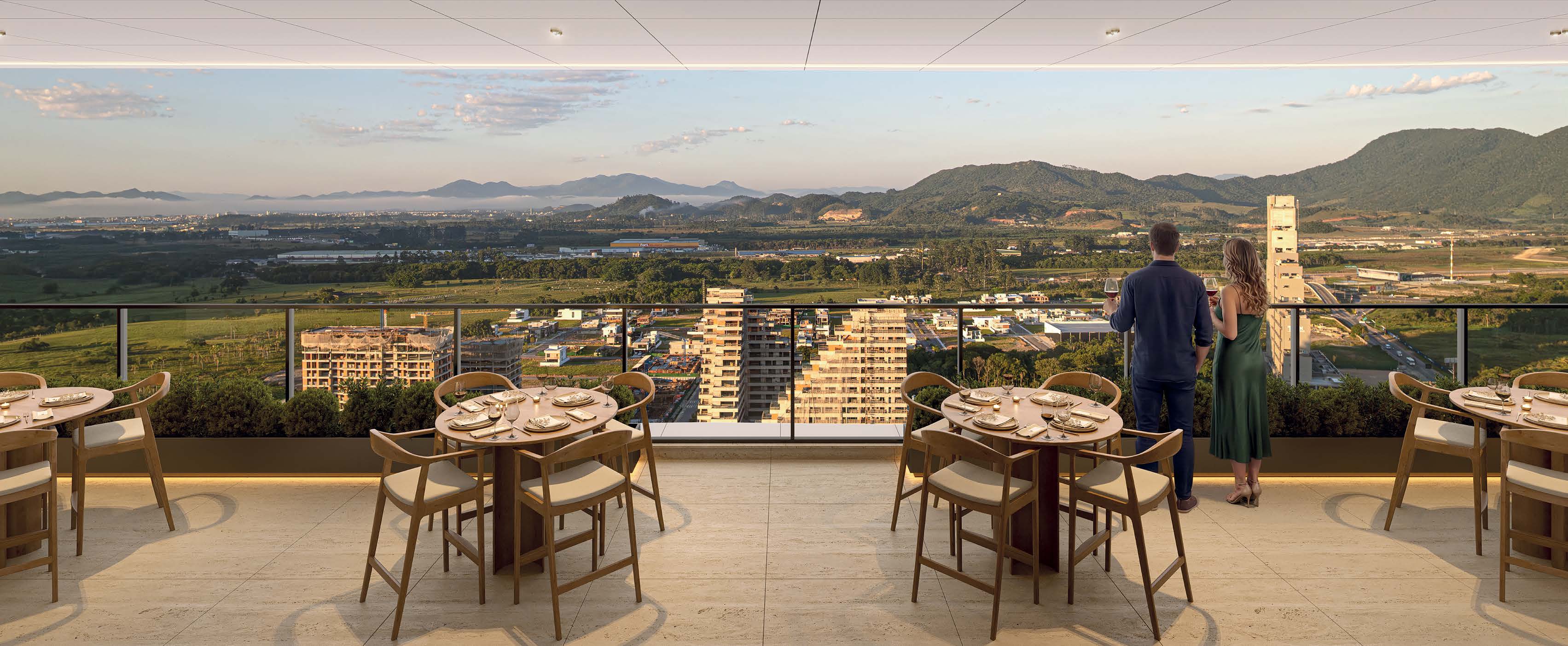 Terraço panorâmico do Aura Residence