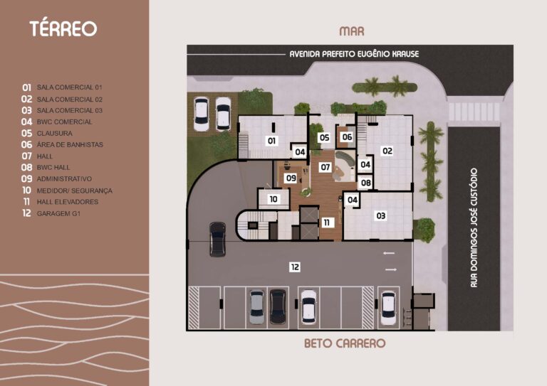 Planta 1 do Park Beach Studios em Penha SC