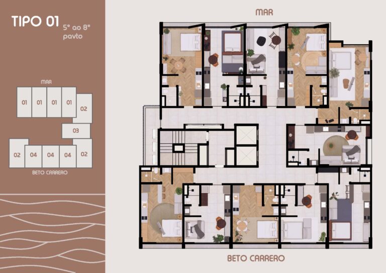 Planta 3 do Park Beach Studios em Penha SC