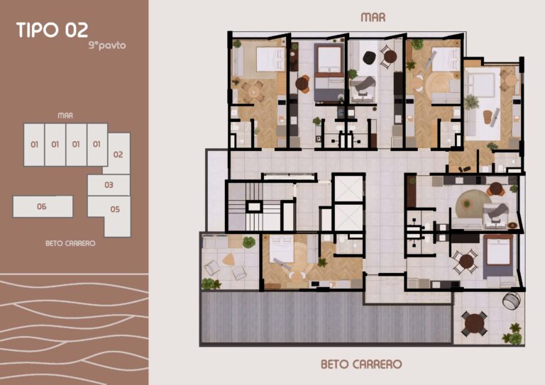 Planta 4 do Park Beach Studios em Penha SC